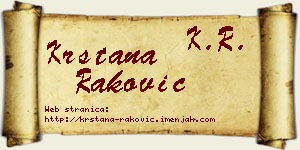 Krstana Raković vizit kartica